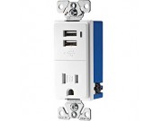 Cooper Wiring Devices TR7740-W Chargeur USB avec Prise inviolable